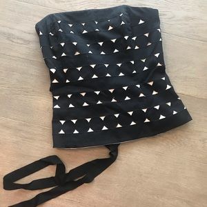 NWT! WHBM strapless corset style white/black top.